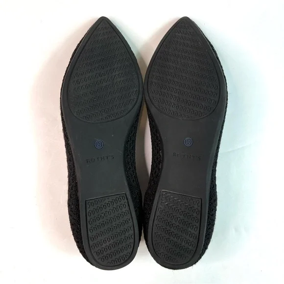Rothy's The Point Retired Honeycomb Flats in Black Size 11 - Picture 10 of 13